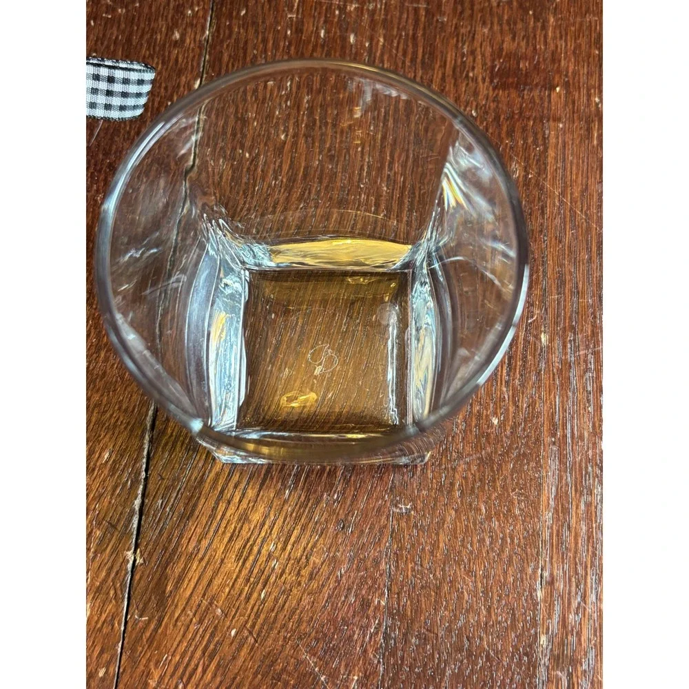 Circleware Whiskey Glass Square Base Round Rim Clear Lowball Rocks Glass